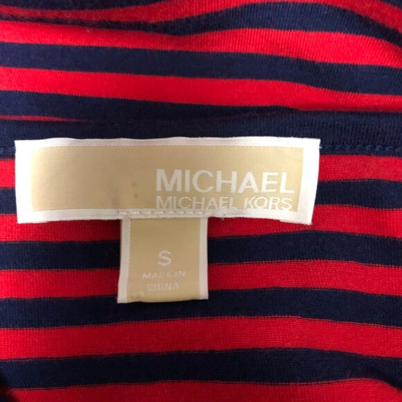 Michael Kors Dress Womens Size Small Red Blue Stripe Short Nautical Casual Comfy - Picture 6 of 8